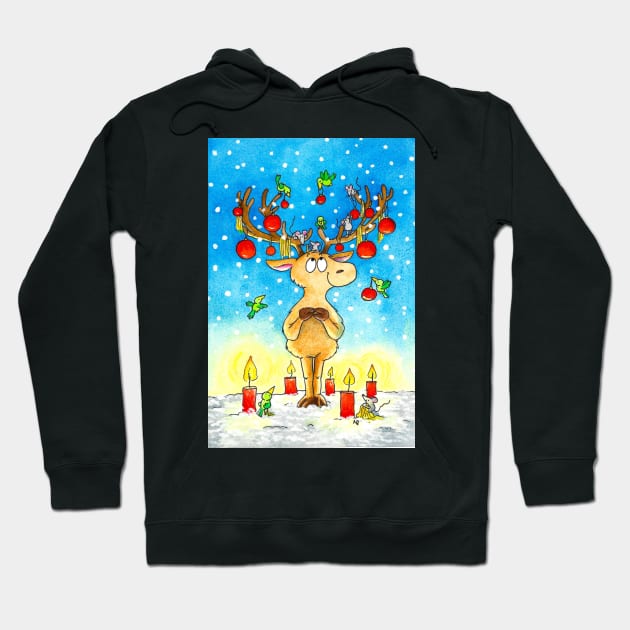 Christmas Reindeer Hoodie by nicolejanes